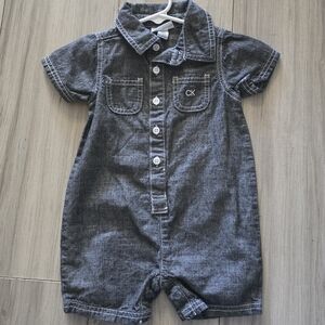 Calvin Klein Kids Gray Denim Romper